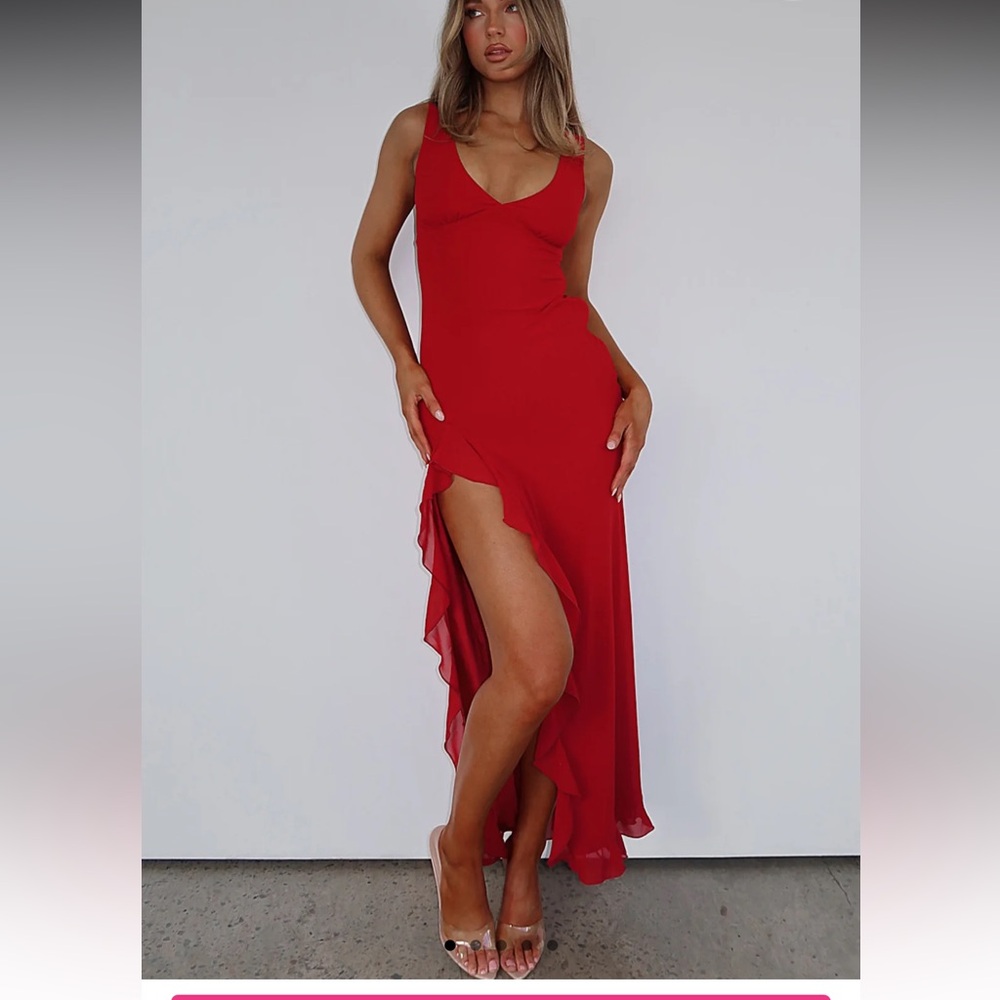 Tell Me Everything White Fox Red Dress